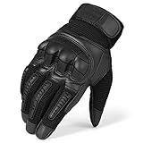 WTACTFUL Army Military Tactical Touch Screen Rubber Hard Knuckle Full Finger Gloves for Combat Motorcycle Motorbike Hunting Hiking Airsoft Paintball Riding Size Black X-Large