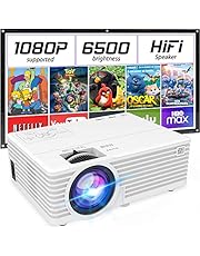 Mini Portable Projector with 6500 Brightness,1080P Supported Movie Projector,176inch Display Compatible with TV Stick,HDMI,USB,VGA,AV for Home Entertainment