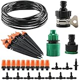 Garden Irrigation System, Anpatio 32 Feet 1/4" Automatic Drip and Micro Sprinkler Kit Patio Yard Plant Vegetabel Berry Landscape DIY Watering Supplies