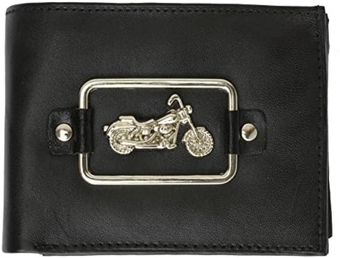 Genuine Leather Bi-fold Men's Motorcycle Wallet - Style Mw1146-8