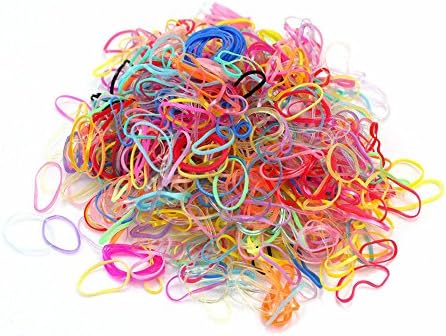 600pcs Multi Colorful Holder Hair Ties, Elastic Bands Hair Rubber Bands for kids (Fashion black+Candy colorful)