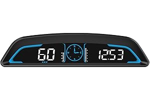 AZIJYV Digital GPS Head Up Display with MPH Speed Fatigued Driving Alert Overspeed Alarm Trip Meter，Digital Speedometer for All Vehicles.