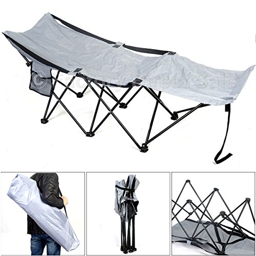 Folding Camping Cot Portable Adventure Camp Bed Cot Hammock Sleeping Steel W/bag