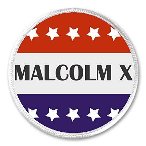 Malcolm X Red White Blue Stars 3" Sew On Patch