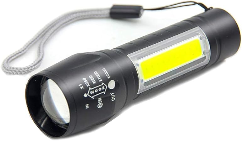 et easytao linterna led recargable lampara tactica con luz de xpe cob flashlight portatil lampara led con 5 modos de luz