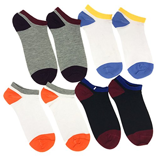 Bingle Tree Big Boys 6 Pack Sports Cotton Crew Ankle Low Cut Socks 10-20 years old Color Combination 1