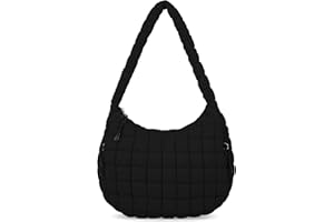 IZUZTA Quilted Puffer Tote Bag for Women - Large Crossbody Bag, Lightweight Nylon Puffy Carryall Hobo Puff Shoulder Bag