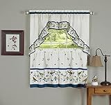 Naturally Home Love Birds Royal Kitchen and Dining Curtain Tier and Swag Set, 57 by 24-Inches