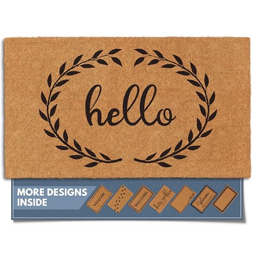 Barnyard Designs Hello Wreath Doormat