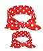 Shimmer Anna Shine Mommy and Me Matching Cotton and Spandex Stretch Headbands (Red Polka Dot)