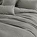 Doffapd Duvet Cover King, Washed Cotton Duvet Cover Set - 3 Piece (King, Light Gray)