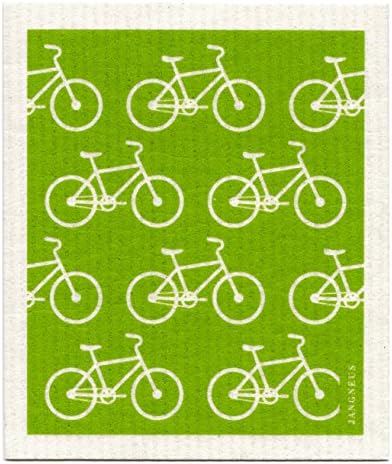 Swedish Dishcloth, BICYCLES Assorted Colors (Green)