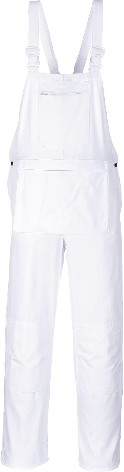 Portwest S810 Men’s Painters Overalls Cotton Dungarees White L