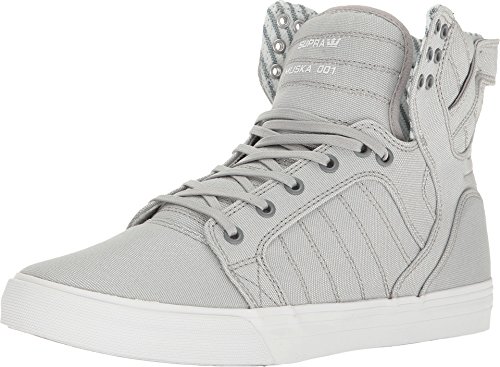 Supra Men's Skytop Light Grey/White Canvas Athletic Shoe