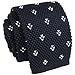Tigre Amore Men's Skinny Knit Tie Dots Patterned Navy White2