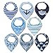Baby Bandana Drool Bibs by Gift it! Unisex 8-Pack Baby shower gift Set for Drooling and Teething, 100% Organic Cotton, Soft and Absorbent “Blue sailor set” - for Boys and Girls By Gift it!