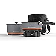 Stoke Voltaics Nomad Cooking System, Electric Camping Stove 200-1000W with Pan & Pot, 120V Portable Outdoor Cooking Gear Set, Windproof Cookware for RV, EV, Overland, Vanlife, Car Camping