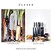 Elever Knife Set - Kitchen Knife Set with Block, 13 Kitchen Knives with Knife Sharpener, Chef Knife, Kitchen Scissors, Steak Knives. Modern Knives Kitchen Set, House Kitchen Decor, Cutlery Set Gift
