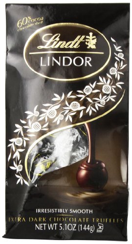 Lindt LINDOR 60% Extra Dark Chocolate Truffles, 5.1 Ounce (Pack of 6)
