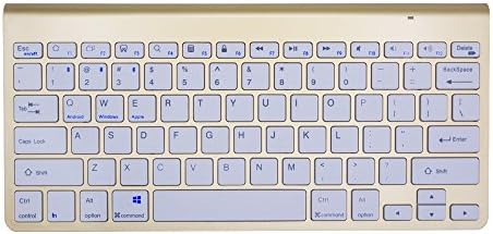 Bluetooth Wireless Keyboard, URCO Ultraslim Portable Quiet Bluetooth 3.0 Keyboard Rechargeable Wireless Keyboard for Android, Windows, IOS, Mac OS (Gold)
