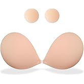 MITALOO Seamless Adhesive Bra Sticky Strapless Invisible Push up Bras Silicone Backless Nipple Cover for Women