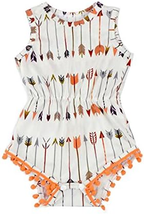 Hollyhorse Baby Girl Rompers|Cute Short Sleeve Romper for Babies |Summer Outfit PomPom Romper with Free Headband|Xmas Gift