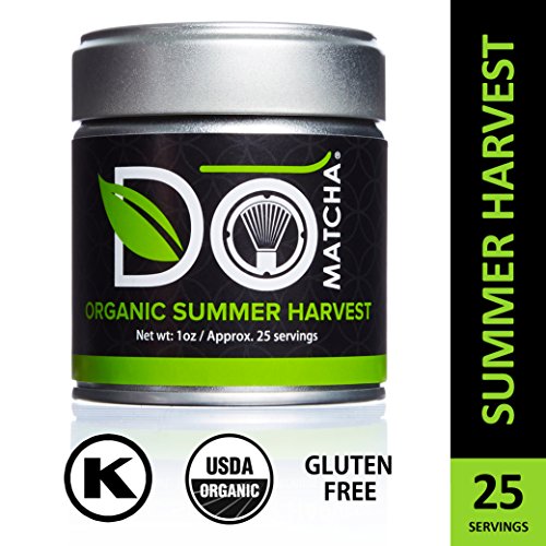 DoMatcha - Organic Summer Harvest Matcha Powder, Authentic Japanese Green Tea Rich with Antioxidants and L-Theanine, Gluten Free and Kosher, 25 Servings (1 oz)