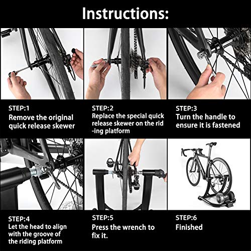 Quwei Quick Release Rear Wheel Skewer Bike Wheel Skewers for Trainer Bicycle Cycling Back Rear Wheel Tire