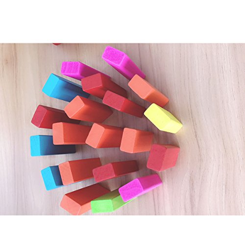 Wondertoys Colorful Wooden Stacking Game with Dice Building Blocks Educational Toy for Toddler 54 Pieces
