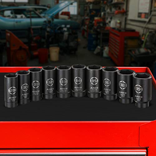 ARES 250051/2Inch Drive 6 Point Axle Nut Socket (34MM) Extra Deep Impact Socket for Easy