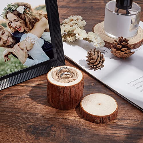 PH PandaHall Wedding Ring Box, Wooden Ring Storage Box Wedding