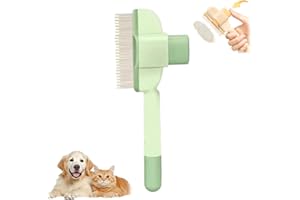 QITELL Pet Hair Removal Comb Flea Comb 2025 New Flea Comb, Cat Brushes for Indoor Cats with Release Button,Pet Grooming Brush for Dogs And Cats, Flea Comb for Short and Long Hair (Green)