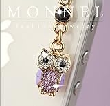 ip486d Cute Purple OWL Dust Proof Phone Plug Cover Charm For iPhone Smart Phone