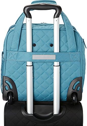 delsey quilted rolling underseat tote