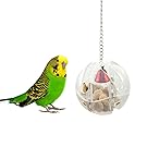 Keersi Bird Seed Food Foraging Ball Intelligence Toy for Parrot Budgie Parakeet Cockatiel Conure African Grey Cockatoo Macaw Amazon Lovebird Finch Canary Cage Feeder