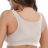La Isla Women's Full Coverage Front Closure Wire Free Back Support Bra