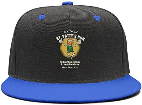 XCVJOIWERNM St. Patrick's Run &amp; Leap Classic Visor Hats Flat Trucker Hat Blue