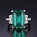 JewelryPalace Luxury 5.9ct Created Green Nano Russian Emerald Cocktail Ring 925 Sterling Silver Size 6