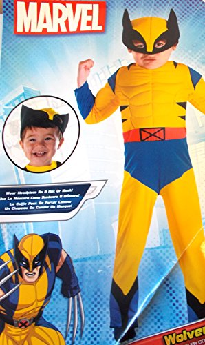 X-men Wolverine Boys Muscle Costume Jumpsuit Mask 3-4T NWT