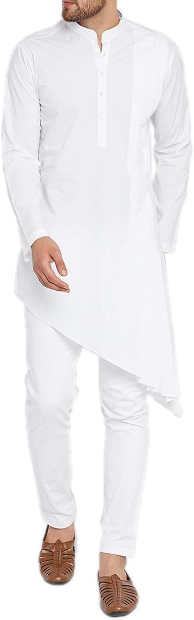 Men's Cotton Silk Festive and Casual Kurta Pajama Pyjama : White