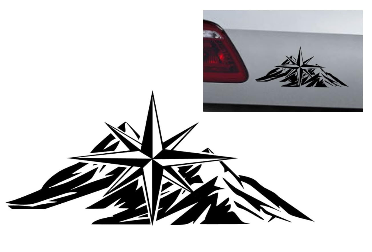 Compass Sticker Compass Rose Sticker Wind Rose Sticker Navigation Sticker for Outdoor and Indoor (RPMt7/1) (10 cm)