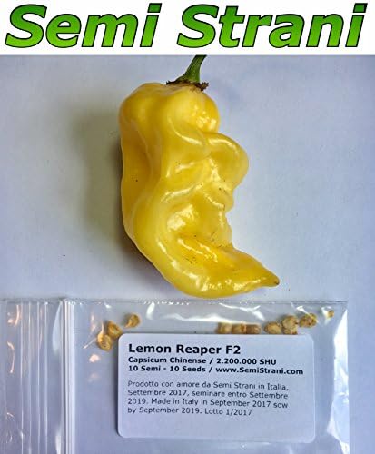 Lemon Reaper F2 Chili Hot Pepper, 10 Seeds New Cross Aji Lemon and Carolina Reaper 2017