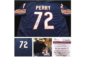 BM AUTHENTICS William Perry Signed Autographed Blue Football Jersey JSA COA - Chicago Great - Size XL