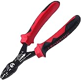 LEONTOOL 4-in-1 Multi Purpose Electricians Pliers with Wire Cutter, Crimper, Gripper, Stripper| 7" Compact Wire Stripper| Wir