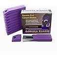 Better Tools 3G Extreme Square End Carpet Blade - 100 blades/Pack - 10 blades/tube - Professional 0.01” Thick Steel Replacement Blades for Carpet Knives