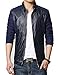 KIWEN Men's PU Leather Collar Jacket Casual Wear