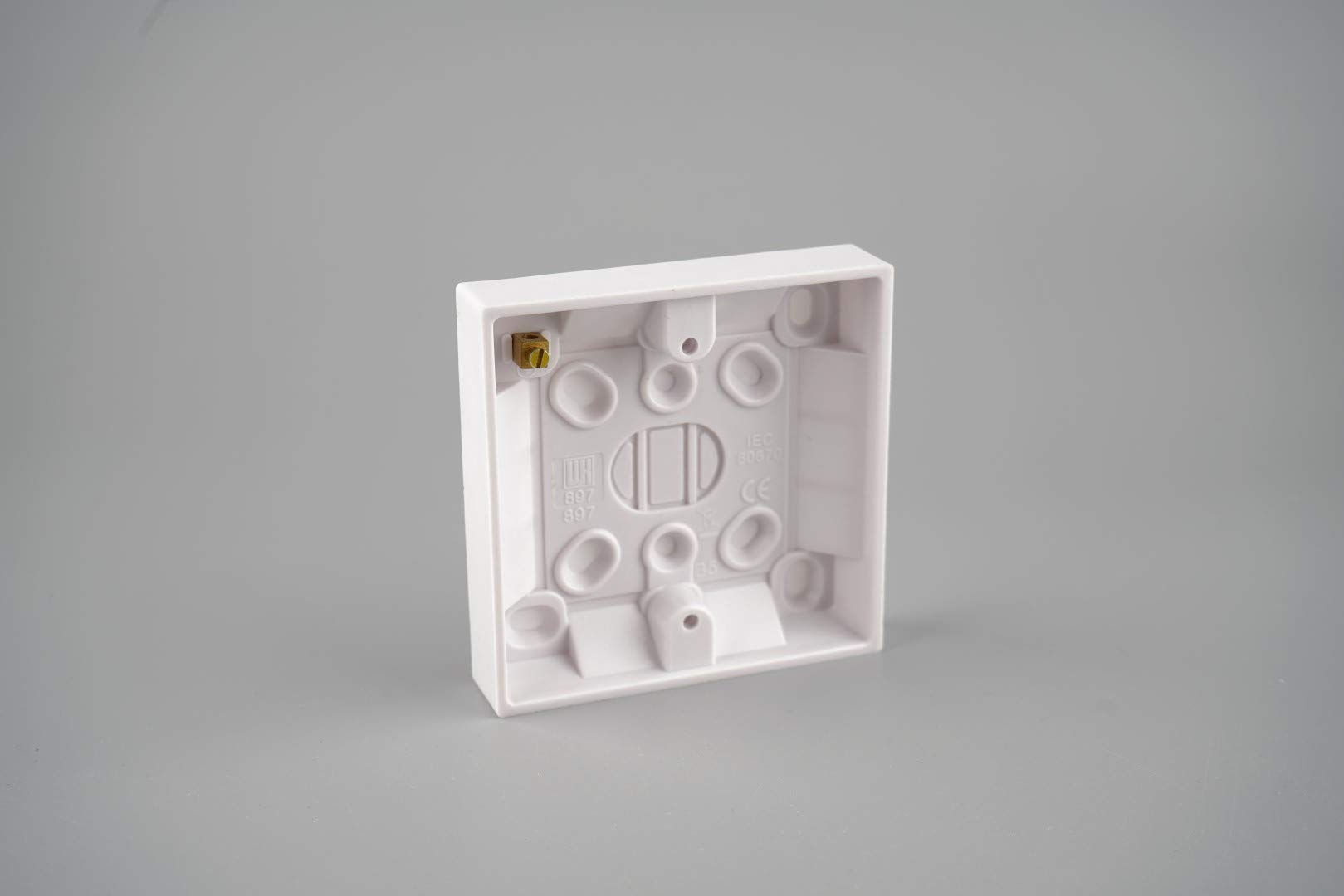 WK Electrical - Single Gang Pattress Box (Inside 16mm, Outside 19mm) with Earth