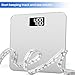 Smart Weigh Digital Body Weight Bathroom Scale,Tempered Glass,Backlit Display,Precision Measurements,Step-On Technology, 400 Pounds,Silver