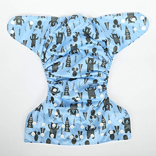 2 to 7 Years Old Junior Big Cloth Diaper Pocket Reusable Washable Baby Kids Toddler (Native Bear)