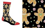 Yo Sox Christmas Themed Men's Novelty Crew Socks (Gingerbread Men)